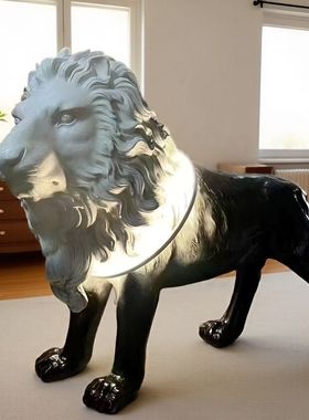 网红创意超大型狮子造型装饰摆件家居客厅酒店大堂艺术树脂工艺品