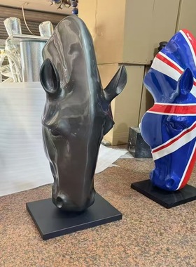 网红马头雕塑壁灯别墅酒店大堂室内玄关北欧装饰工艺品摆件落地灯