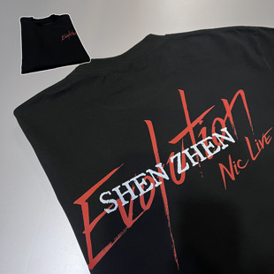 谢霆锋演唱会深圳应援服evolution字母T恤短袖 纯棉上衣潮 男女同款