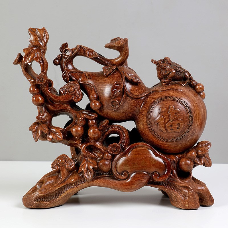 葫芦树脂工艺品摆件仿黑檀木工艺礼品 福禄如意家居用品装饰摆件