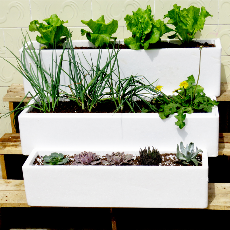 种菜神器 家庭阳台专用种花泡沫箱 室内户外长条S大容量种植塑料