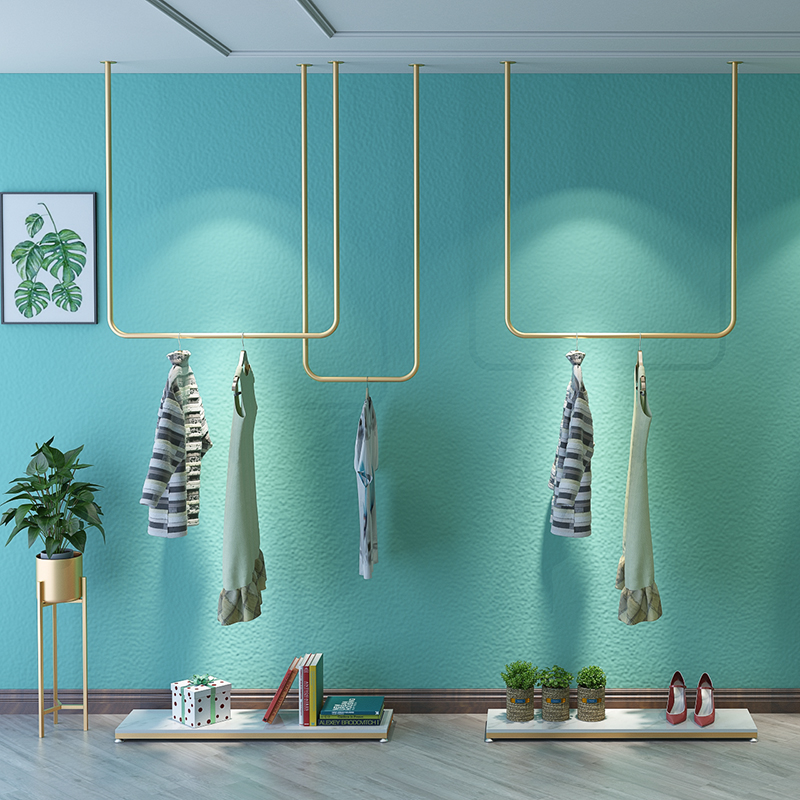 服装店展示架悬挂吊架吊杆婚纱架子女装上墙吊顶挂衣架轻奢货架