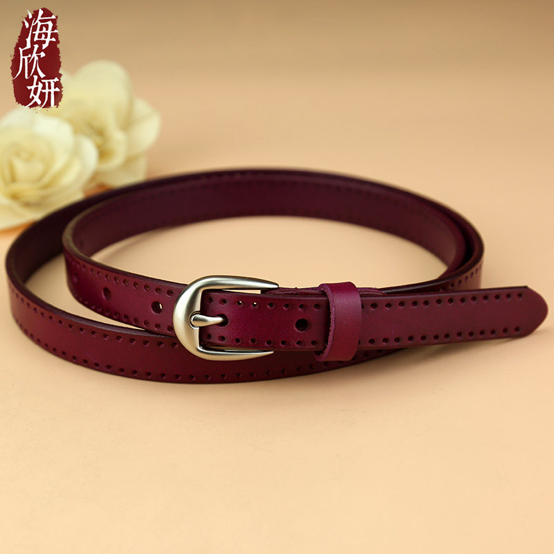 皮带女士真皮头层纯牛皮针扣腰带女细装饰配裙文艺休闲百搭裤带潮,服饰配件/皮带/帽子/围巾,腰带/皮带/腰链,淘宝优惠券,粉丝福利购,淘宝优惠卷