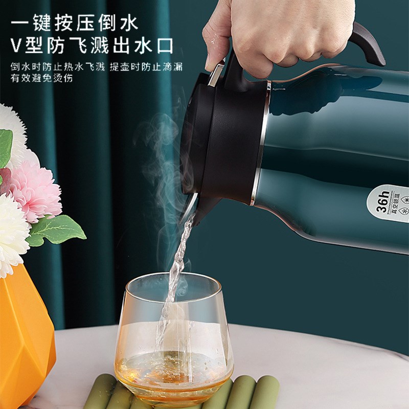 304不锈钢迎宾壶欧式咖啡壶双层热水壶家用暖水瓶茶壶真空保温壶