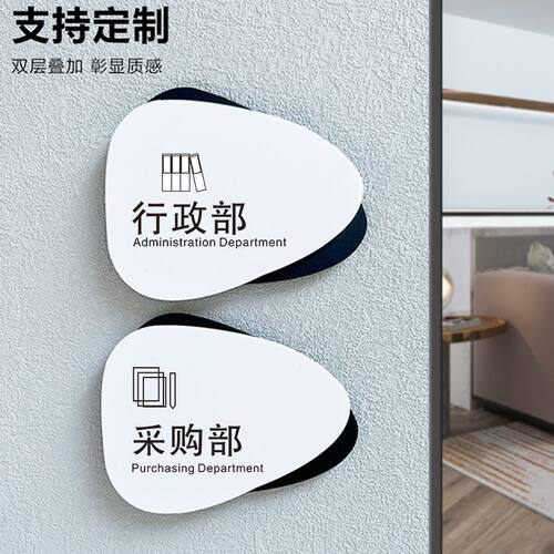 采购部行政部办公室门牌标识牌科室牌定制亚克力订制公司工厂门牌