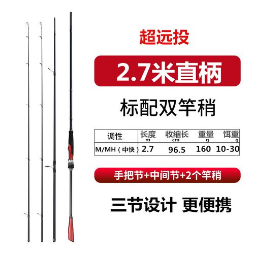 碳素超远投3米2.7米p路亚竿M/MH/H调超快调路亚杆翘嘴鲈鱼竿黑鱼