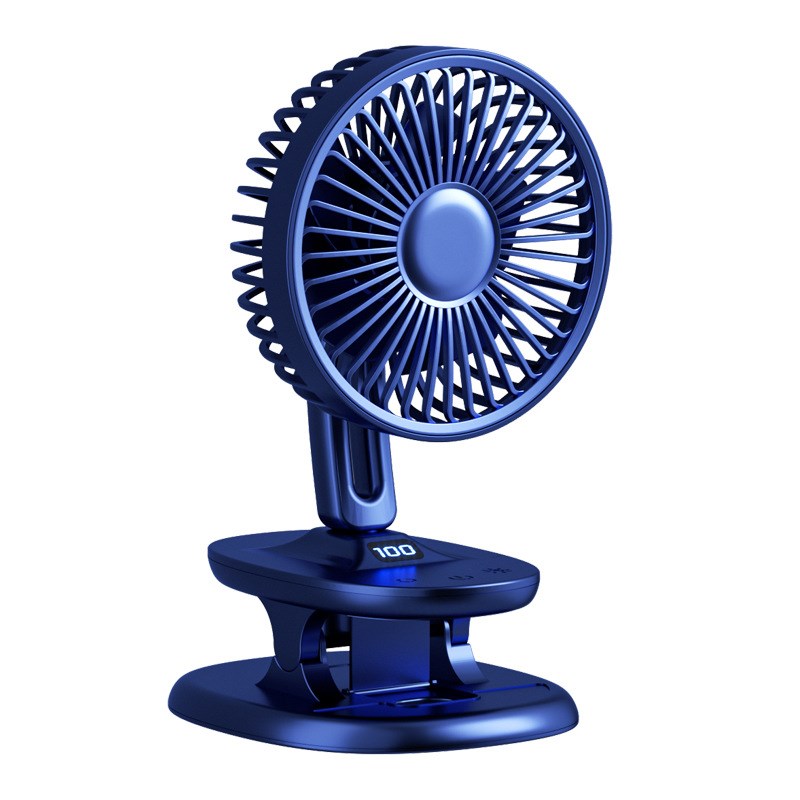 迷你充电静音办公室桌面夹子随身婴儿推车小型摇头电风扇