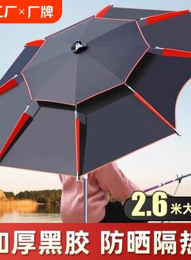 钩鱼专用伞遮阳伞大伞钓伞防暴雨太阳F伞用的伞钓鱼伞地插拐杖防