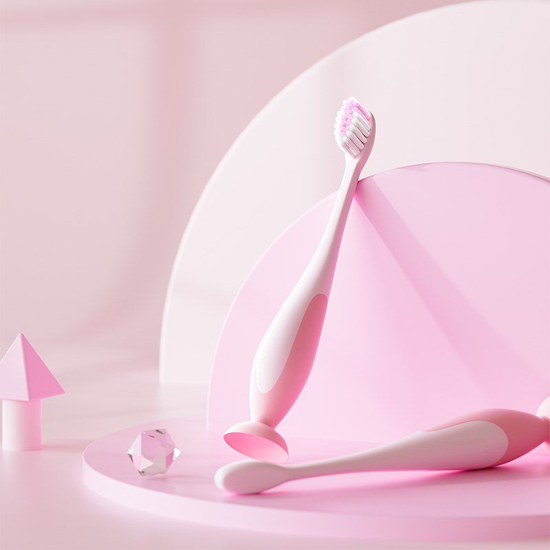 儿童软毛牙刷吸盘不倒翁4支牙刷3到6-12岁小孩护齿男女宝宝训练刷