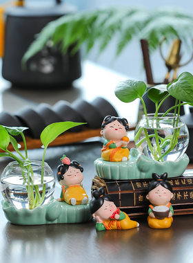 唐女士家居装饰客厅小摆设Pothos水培花盆容器花瓶插花创意植物花