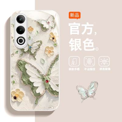适用oppok12手机壳新款k10pro油画蝴蝶opp0可爱女k11x网红k9s简约金属漆玻璃k9pro高级感k7镜头全包潮