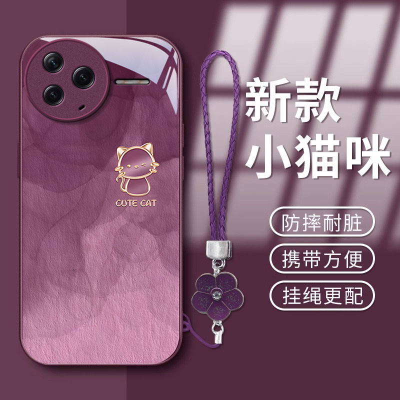 适用红米K系列晕染猫咪手机壳