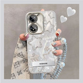 适用闪粉星星OPPOA97手机壳A96女A93新款 A72防摔A58保护套A55自带A5pro挂绳a3i支架A2M全包X超薄A1散热活力版