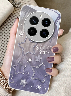 适用羽纱星星荣耀magic7pro手机壳6少女心5爆款4新款3防摔honor保护套奢华金属漆玻璃专用新品全包ins风轻奢