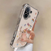 适用vivos30promini开心彩虹象vivoS20手机壳S19可爱S18E全包S17T新款 S16女轻奢S15四角防摔12保护套10透明款