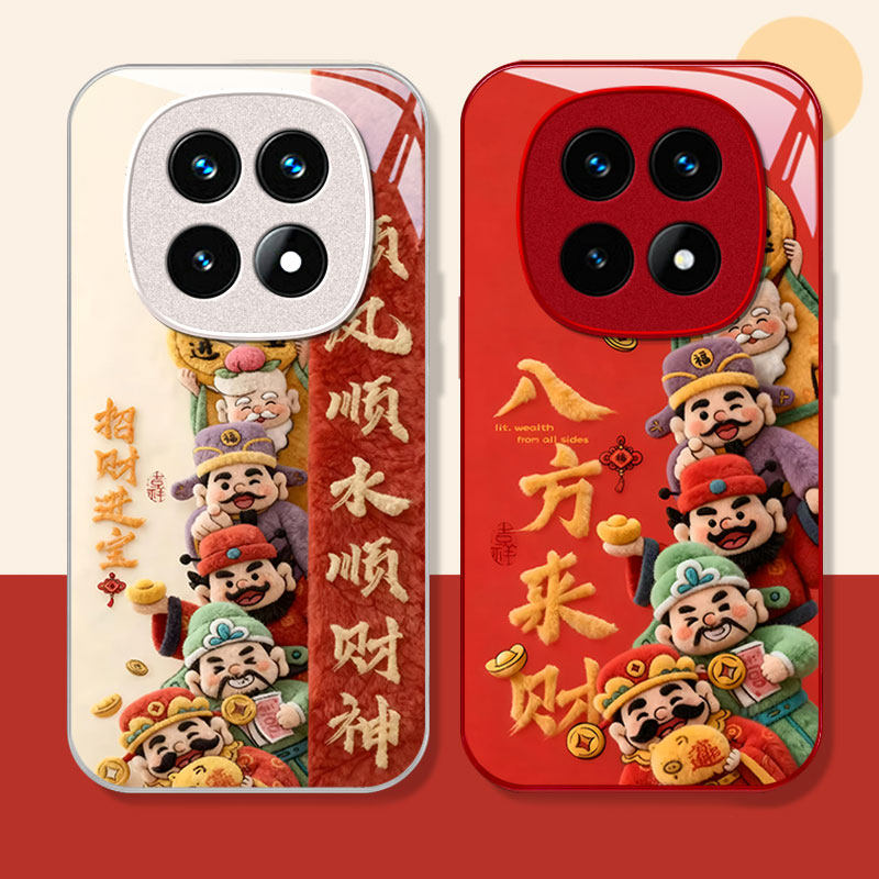 适用红米note系列财神爷手机壳