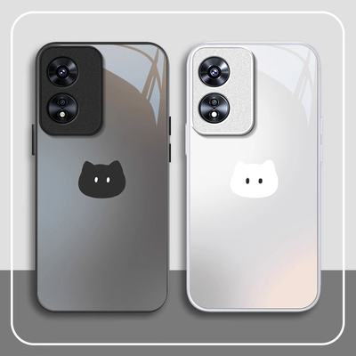 适用OPPOA系列黑白猫咪手机壳