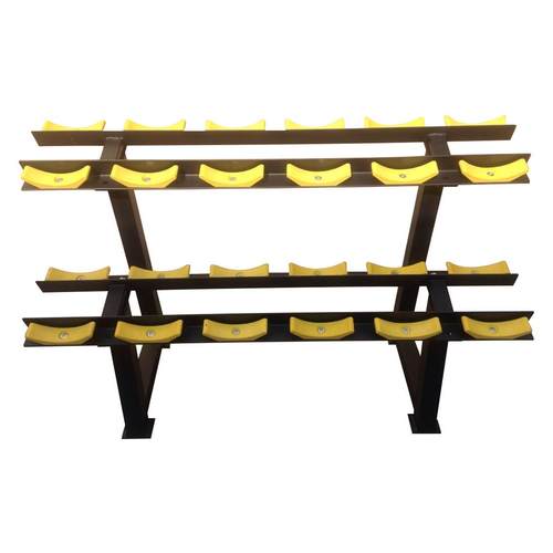 器材专业健身运动器材举重多功能黑色碳钢双层六组哑铃架