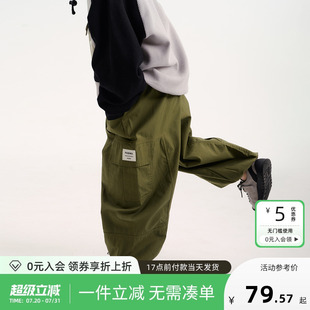 休閑褲 PAIDING派町男童褲 子2025春款 兒童側(cè)邊貼標(biāo)設(shè)計(jì)寬松工裝