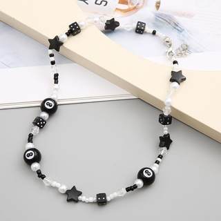 网红Woven black necklace women新款项链手工编织民族风黑色米珠