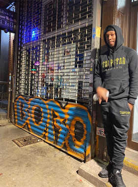 Trapstar2024原创连帽卫衣套装潮牌百搭拼色迷彩刺绣Chenille街头