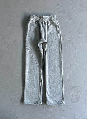 Corteiz恶魔岛灰色HMP Straight JoggingC星麻灰直筒喇叭裤街头