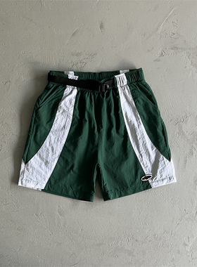 Corteiz恶魔岛Alcatraz Sun & Rain Shorts男女撞色拼接时尚短裤