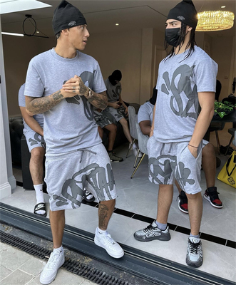 潮酷印花短裤T恤套装SYNADrill