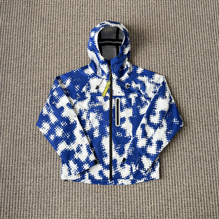 Protect 防水冲锋衣男女连帽 Win dbreaker Blue Camo 运动外套潮