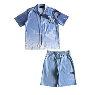 trapstar Eagle Shirt Set老鹰短袖衬衫短裤套装潮牌街头ukdrill