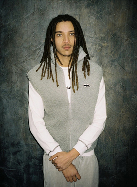 Corteiz恶魔岛 灰色羊羔绒马甲 Sherpa Vest秋冬保暖街头时尚潮爆