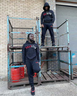 Trapstar 春秋季时尚连帽衫长袖长裤套装红刺绣卫衣外套男女潮流