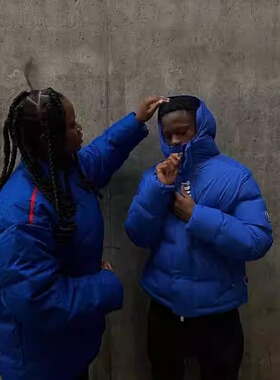 Trapstar 新款秋冬季连帽宽松羽绒棉服时尚绣花透气休闲夹克外套