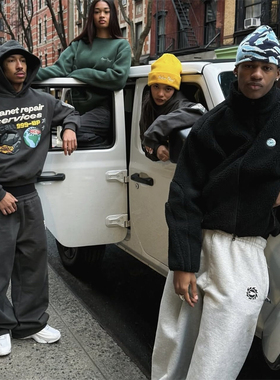 Broken Planet 秋冬季新款时尚潮流黑色羊羔毛开衫外套男女款百搭