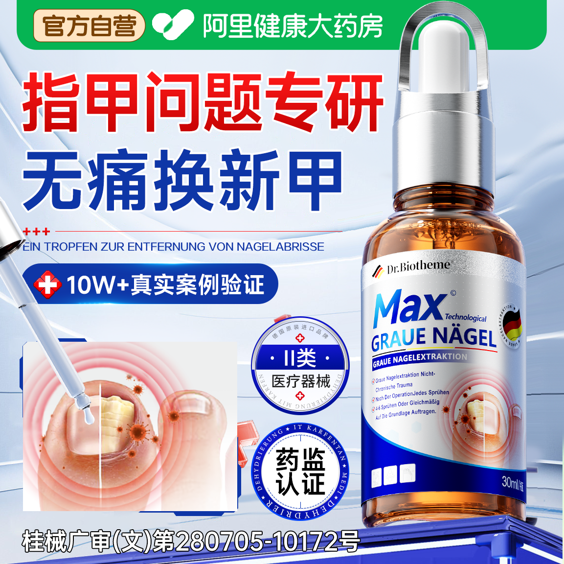 治灰指甲专用抑菌液凤仙花冰醋酸脚指甲发黄增厚脚趾涂剂医用正品