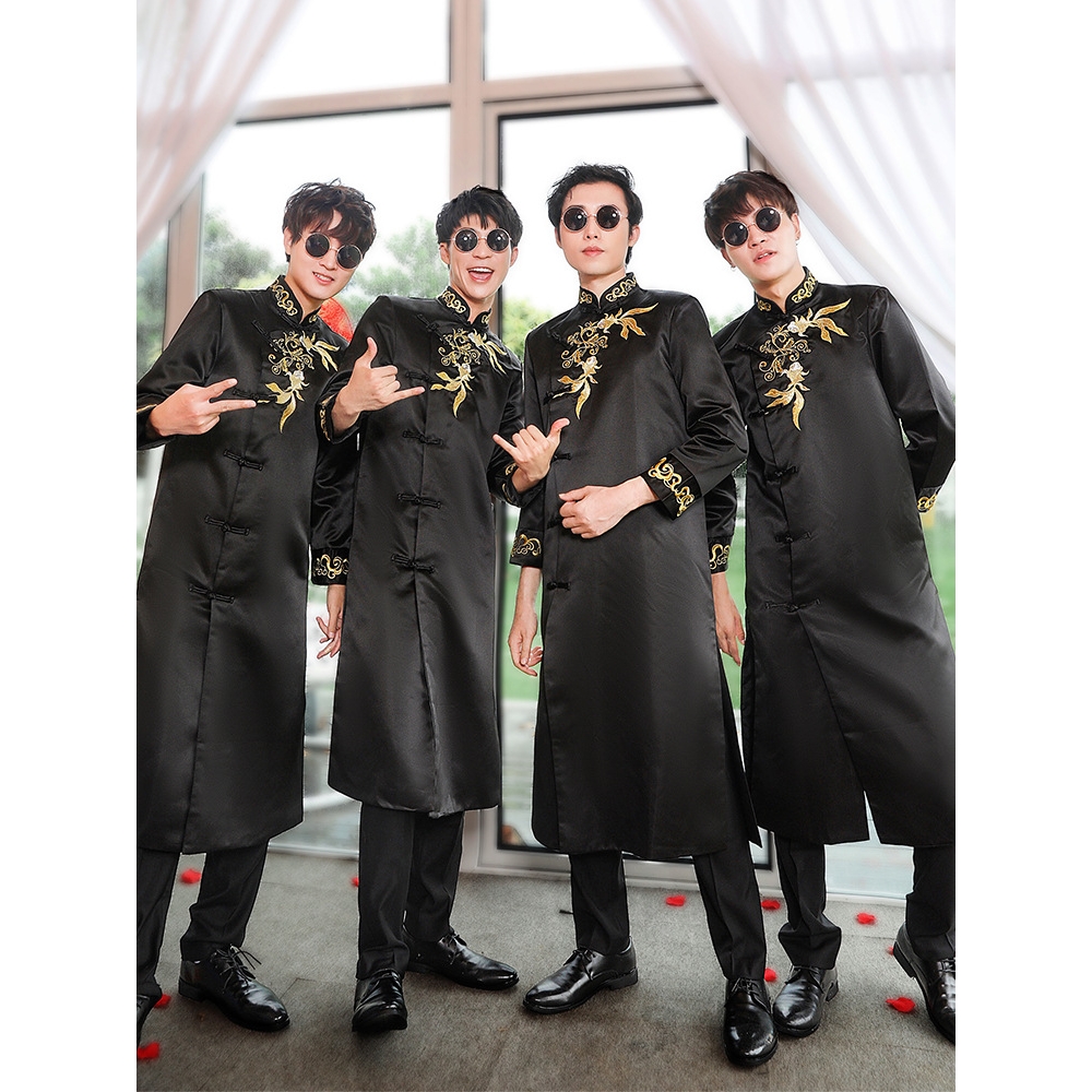 日本品质中式伴郎服2025新款夏季兄弟装结婚礼服男搞笑中国风汉服