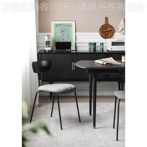 靠背餐/INE餐椅意式现代F简约铁艺布软皮包靠背书桌办CY0898椅公