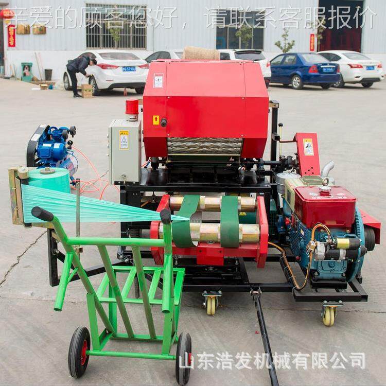 青饲草玉YWS米杆粉碎打机养殖羊牛青储料包膜机花秧地瓜包生秧捆