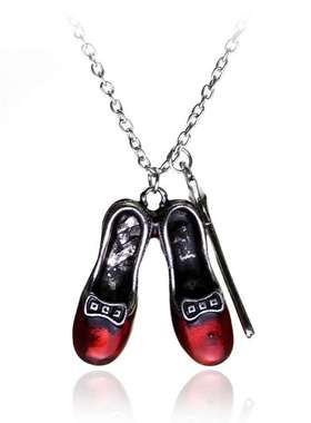 宝款爱丽丝梦游仙境魔法棒项链女个性创意红鞋子吊坠毛衣链