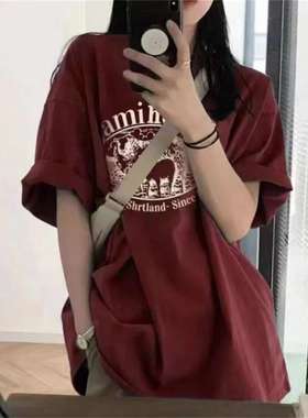 2024女ins潮新款夏季宽松学生炸街半袖白色体恤姐妹women clothes