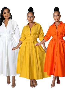 2024女装衬衣休闲长袖纯色女士衬衫胖妹妹微胖白色women clothes