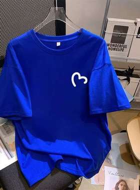 2024圆领年春季新款宽松大码体恤白色半袖上衣ins潮women clothes