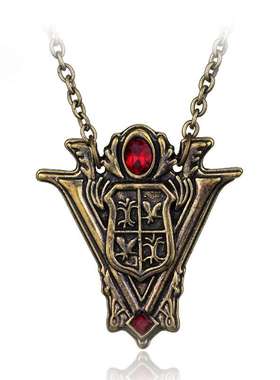 暮光之城项链个性复古新月波峰塔钟吊坠毛衣链欧美外贸饰品