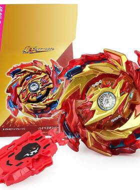 2025爆裂陀螺玩具B-174红色主角合金战斗陀螺盒装双向拉线发射器