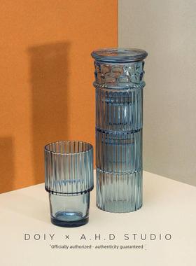 Doiy斑点西班牙罗马柱玻璃覆古水杯套装可堆叠家用果汁杯精美