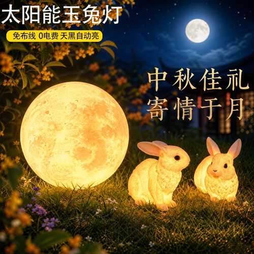 太阳能中秋兔子月球景观灯