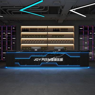 覆古工业风台球厅吧台收银柜台理髲店美发酒店奶茶培训机构前台接