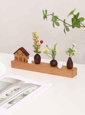 北欧创意客厅精致玄关小摆件拍照 儿童房DIY花瓶森林系书架柜装饰