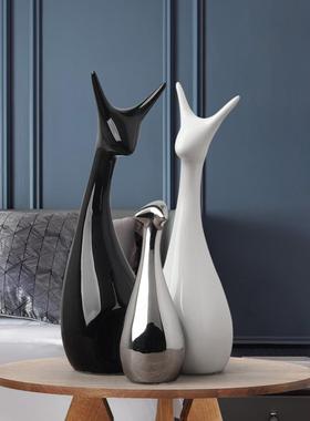 摆件家居饰品北欧创意客厅电视柜陶瓷简约室内桌面酒柜装饰品摆件