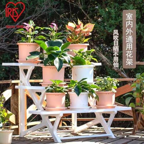 IRIS塑料阳台置物架室内外花架客厅落地式多肉花架子花盆爱丽丝
